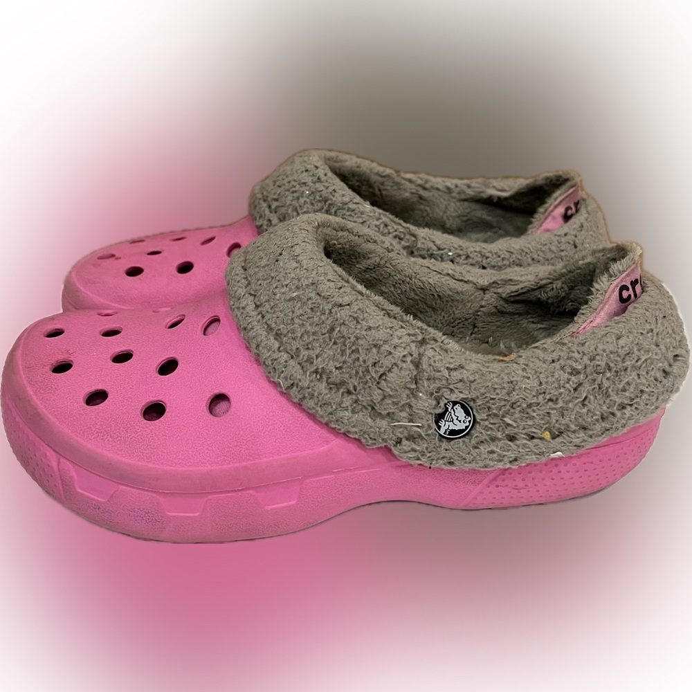 CROCS Mammoth Fleece Lined Pink Slip-On Clogs Unisex Men 6 Women 8 - Picture 7 of 8